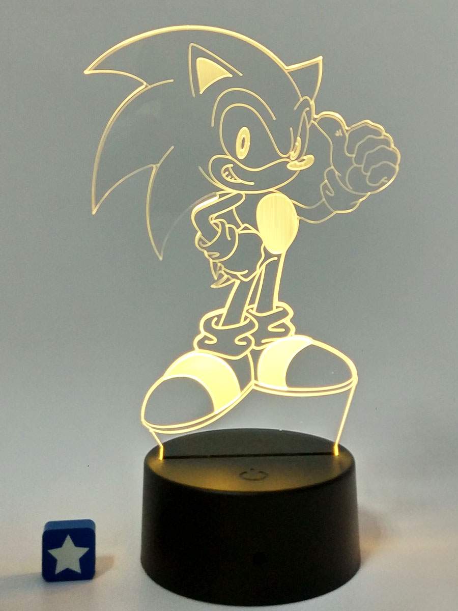 Настольный 3D светильник StarFriend ночник еж Соник Sonic usb 7 цветов 22 см настольный 3d ночник starfriend светильник бегущий соник sonic usb 7 ов 22 см