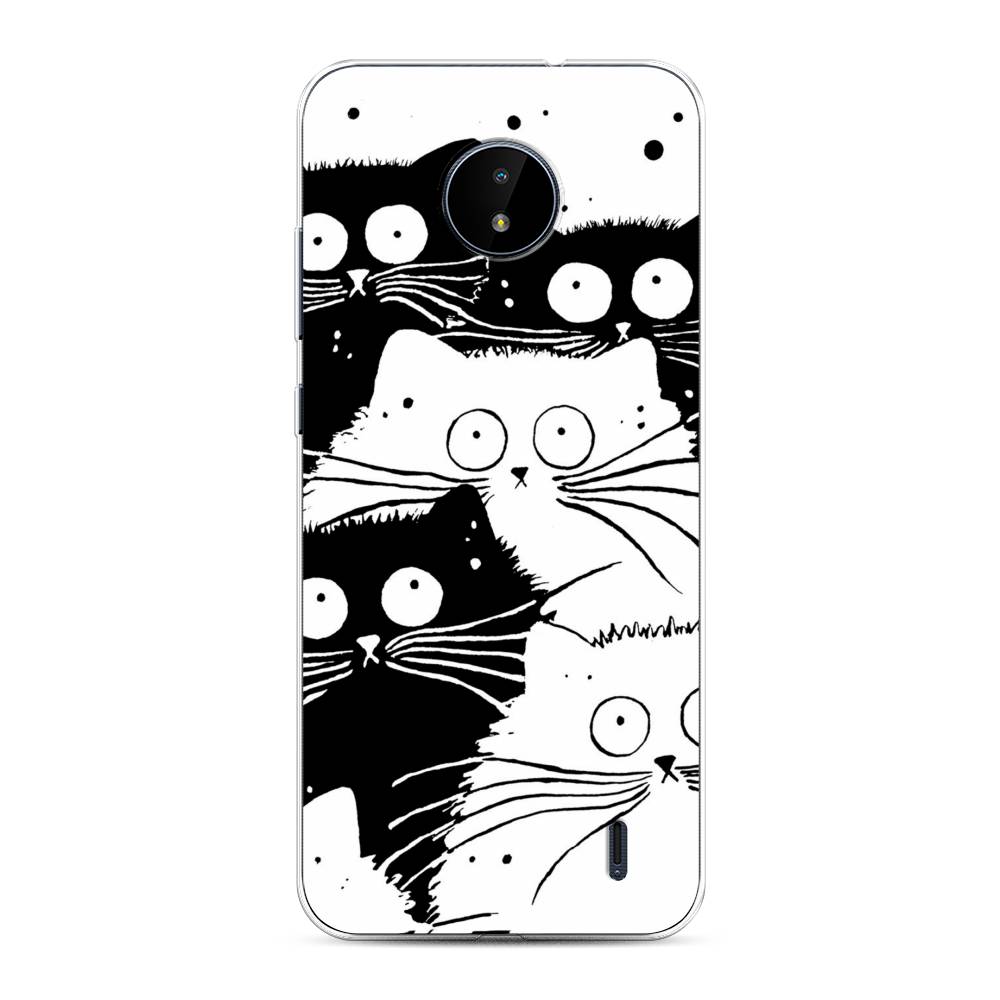 фото Чехол awog "коты черно-белые" для nokia c10