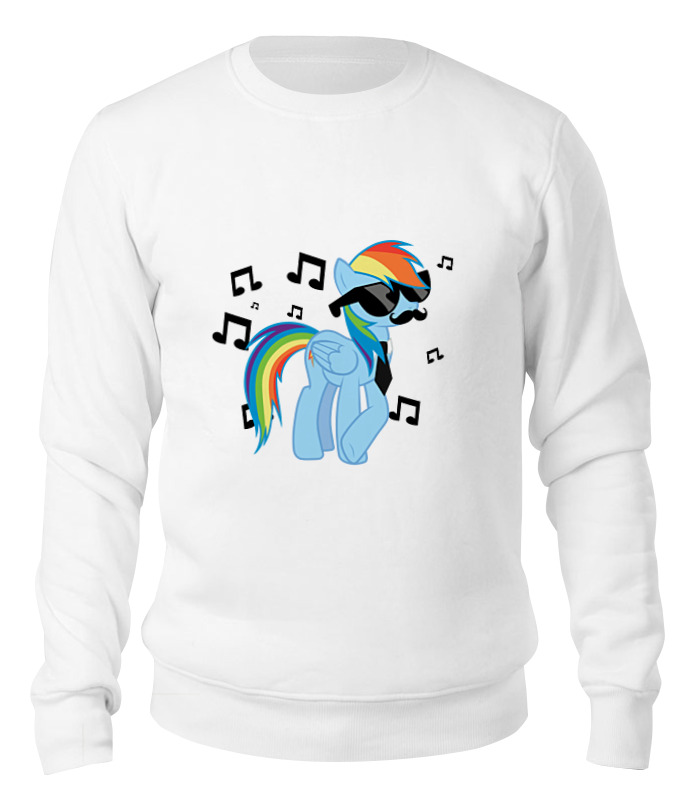 

Свитшот унисекс Printio Rainbow dash meloman белый M, Rainbow dash meloman