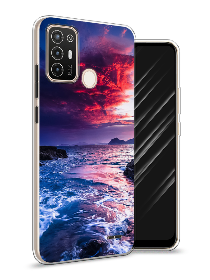 

Чехол Awog на ZTE Blade A52 / ЗТЕ Блэйд A52 "Волны 1", Разноцветный, 136250-4