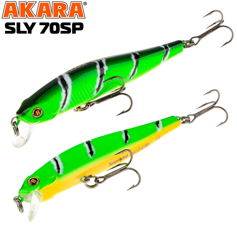 

Воблер Akara Sly 70SP 5 гр 3/17 oz 2,8 in A107, Разноцветный, Sly