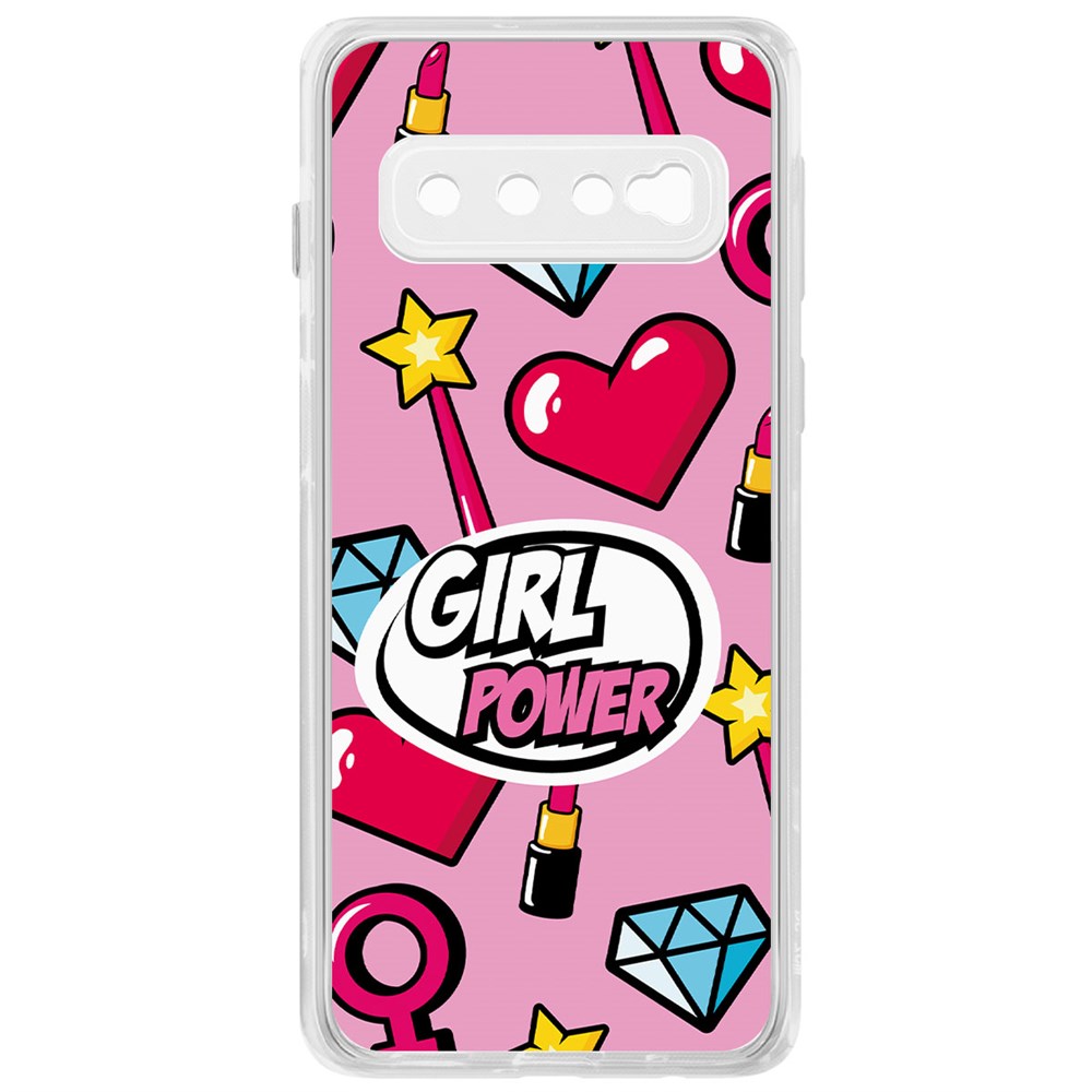 фото Чехол-накладка krutoff clear case girl power для samsung galaxy s10