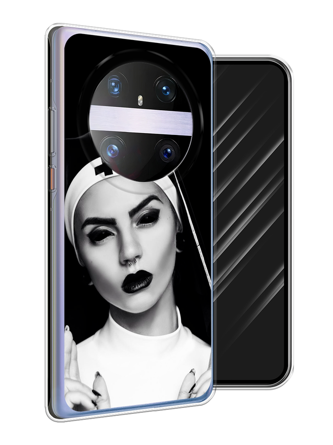 

Чехол Awog на Huawei Mate 60 Pro "Черная монашка", Серый;черный, 6122250-1
