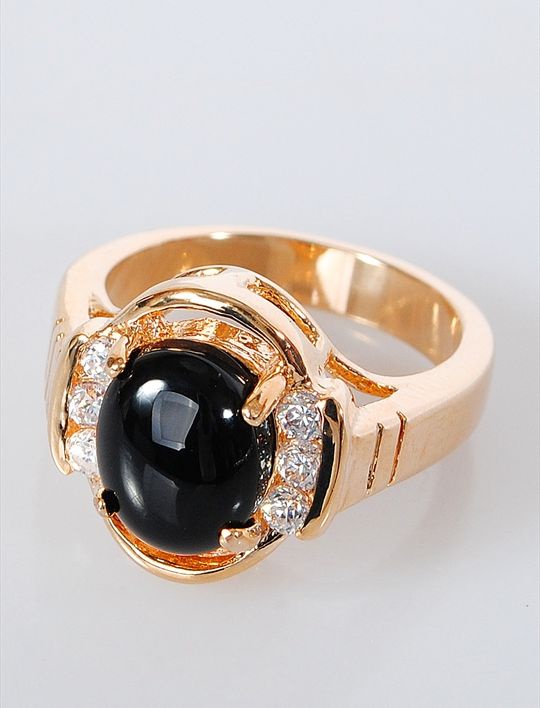 

Кольцо из бижутерного сплава р. 20 Lotus Jewelry 70R-052on, оникс/циркон, 70R-052on