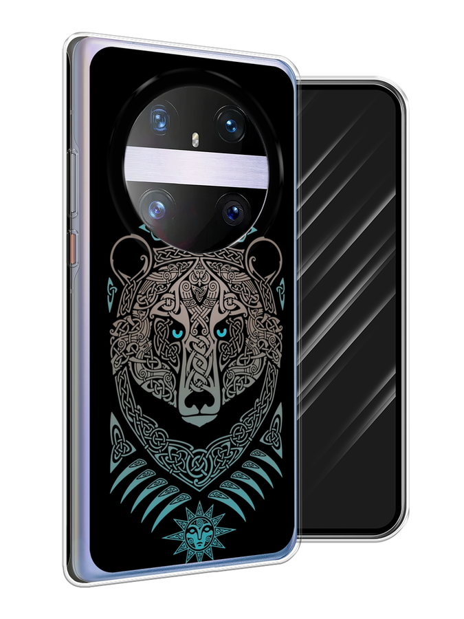 

Чехол Awog на Huawei Mate 60 Pro "Кельтский медведь", Черный;серый, 6122250-1