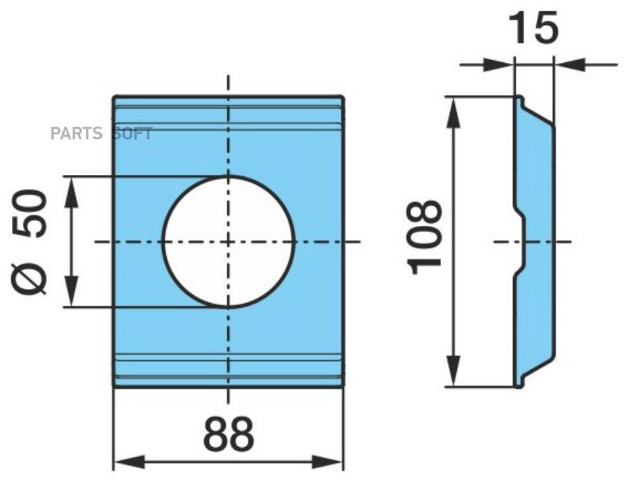 

03.001.35.10.0 Формованная Пластина 108X88x15/50 Bpw BPW 0300135100