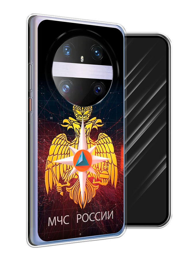 

Чехол Awog на Huawei Mate 60 Pro "МЧС России", Черный;желтый;красный, 6122250-1