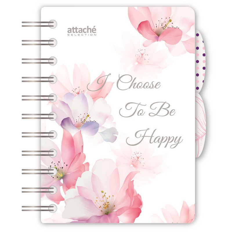 

Бизнес-тетрадь А6,120л,кл,спир,пласт Attache Selection Flower Dreams 876753