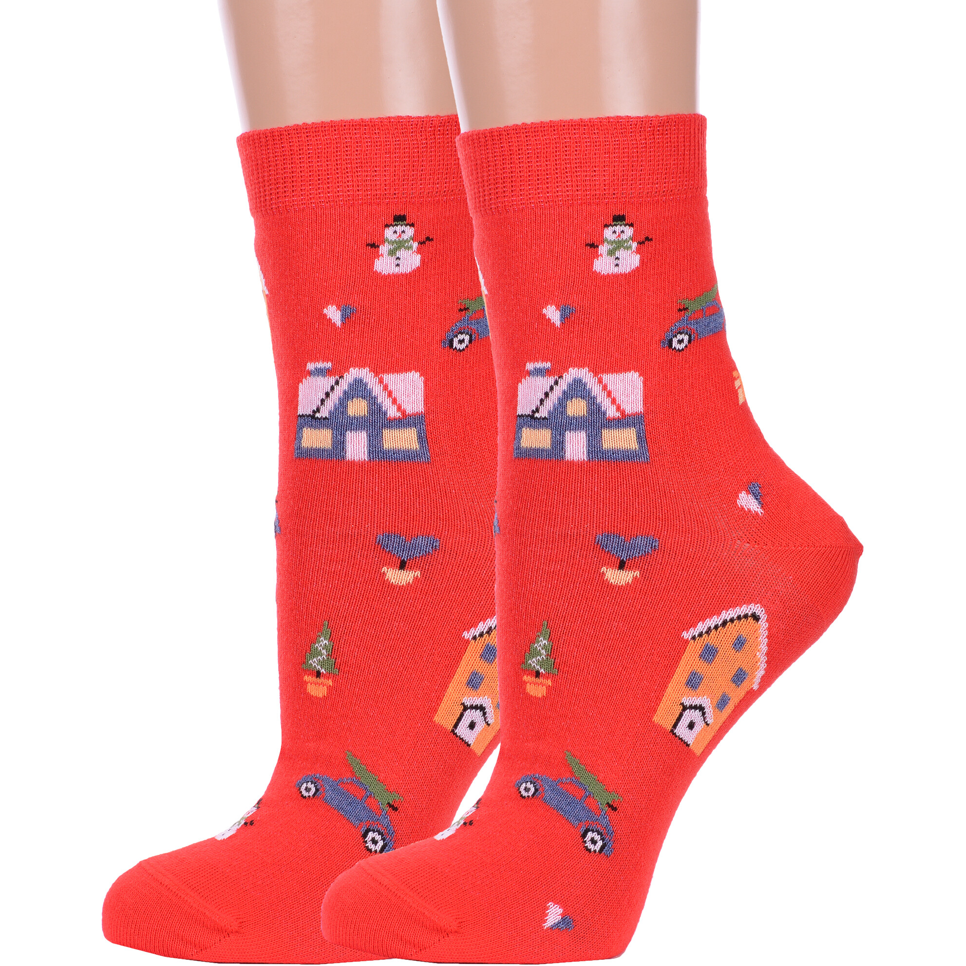Комплект носков женских Брестский чулочный комбинат 2-20С1137 красных 23, 2 пары