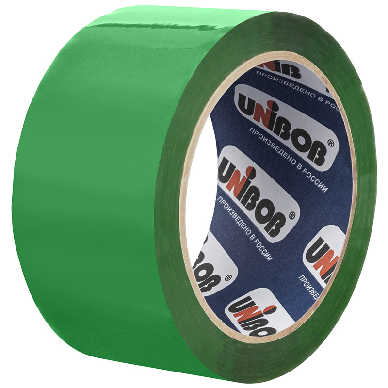 

Клейкая лента упаковочная Unibob, 48мм*66м, 45мкм, зеленая, (6шт.), Зеленый