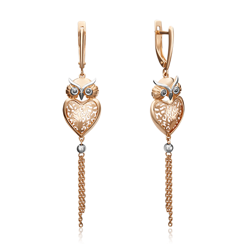 

Серьги подвески из белого золота/красного золота PLATINA jewelry 02-4501-00, 02-4501-00