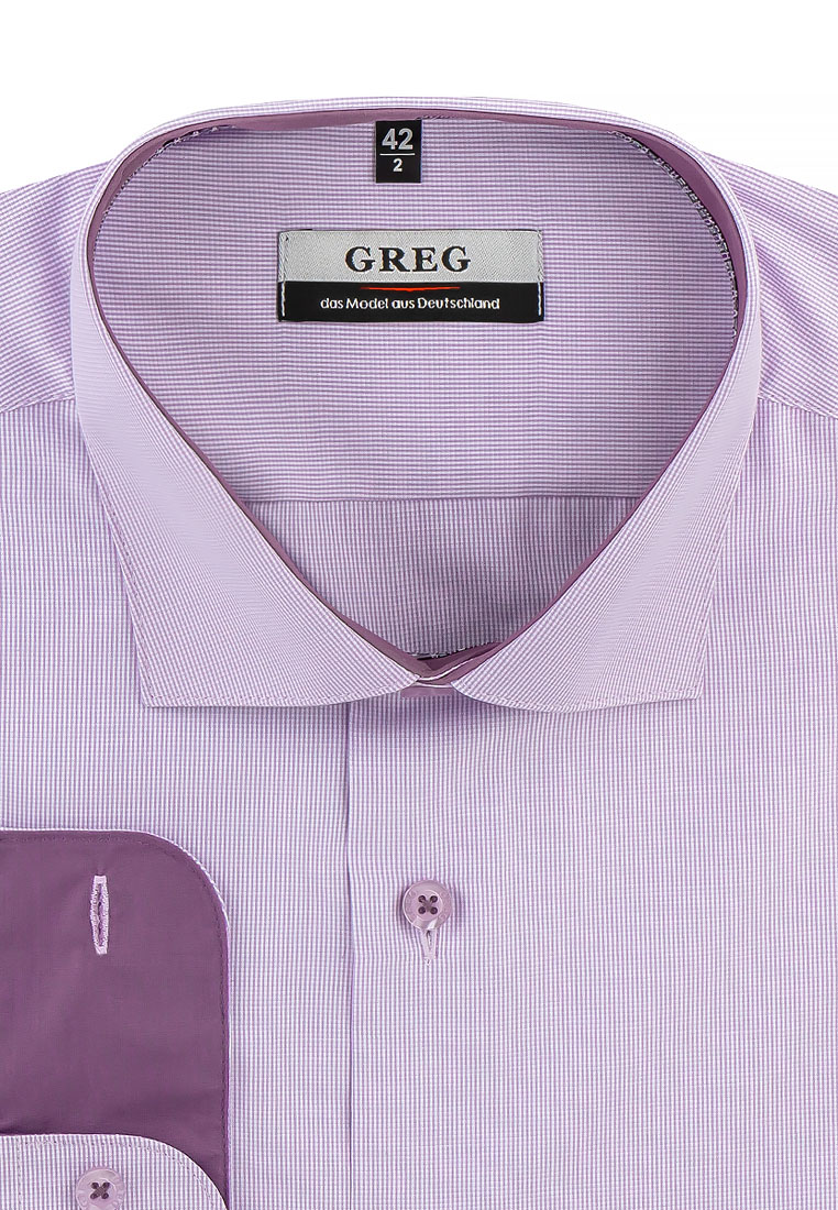 

Рубашка мужская Greg 01-00014028 фиолетовая 38, Фиолетовый, 01-00014028