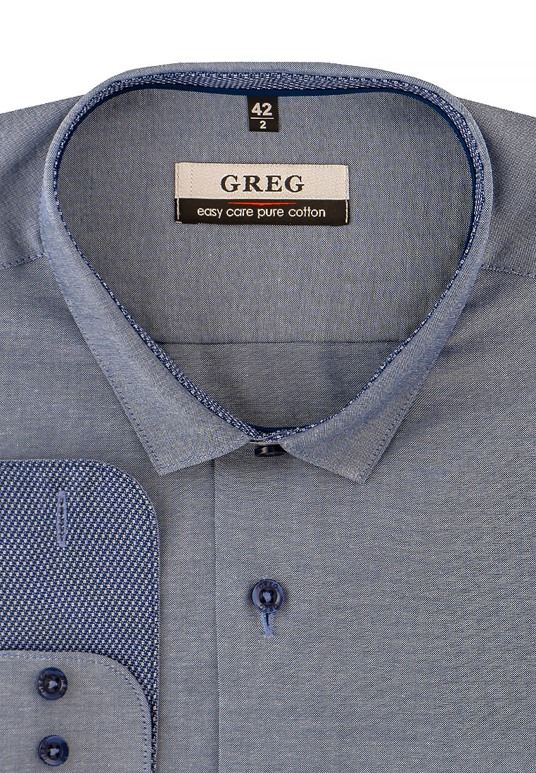 

Рубашка мужская Greg 01-00009271 синяя 39, Синий, 01-00009271