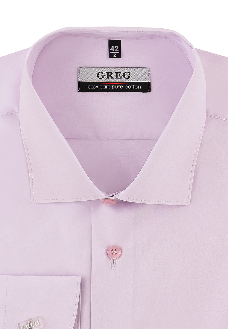 

Рубашка мужская Greg 01-00006666 фиолетовая 44, Розовый, 01-00006666