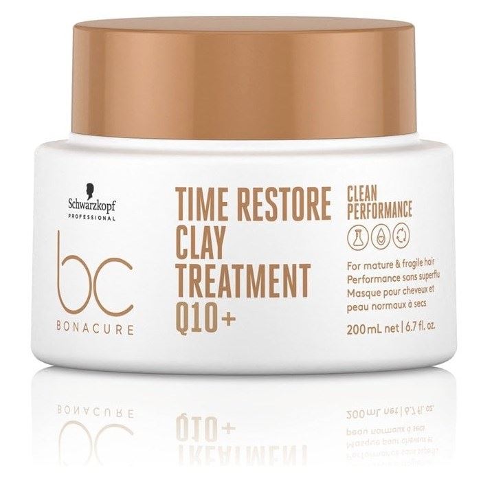 Маска для волос Schwarzkopf Professional Bonacure Time Restore Clay Treatment Q10+ 500 мл disposable hair clay fashion stylist gray professional men hair clay strong hold hairdressing supplies