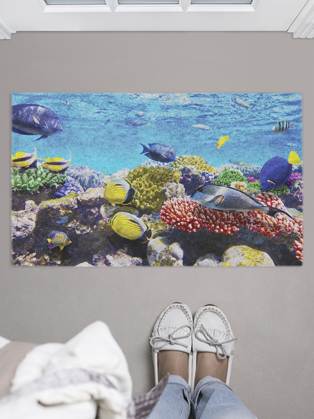 фото Придверный коврик joyarty "морская бездна" для обуви 75x45 см