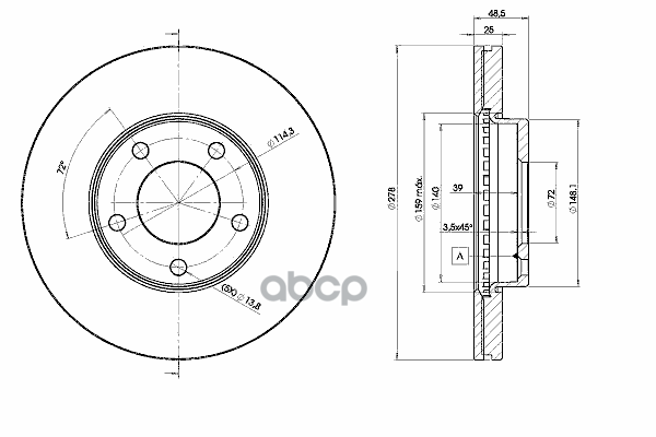 

ICER Диск торм пер вент Mazda 3 /03-