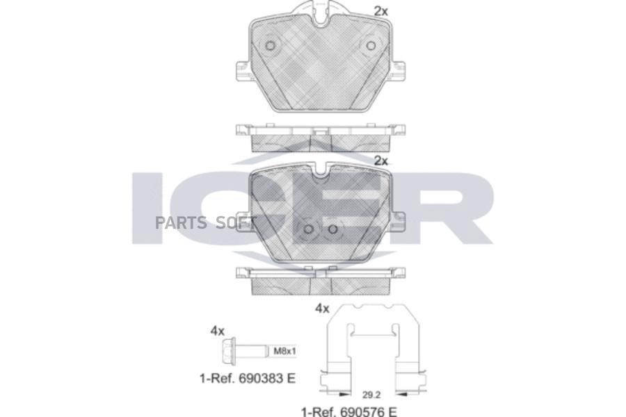 

Колодки торм.диск.задние BMW 3 (G20 G80) (11/18 -) ICER