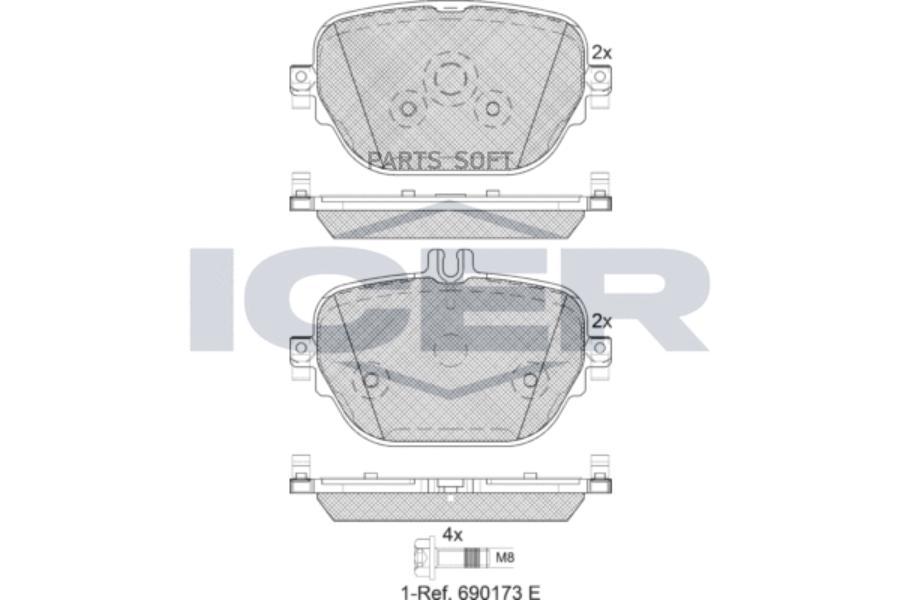 

Колодки том.диск. MERCEDES E-class (W213)(S213) (01/16-) ICER