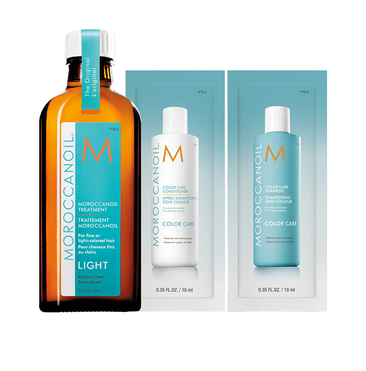 Набор MOROCCANOIL Light масло 100 мл+шампунь 10 мл+кондиционер 10 мл набор moroccanoil восстановление light масло light 100 маска 75 мист дволос и тела 30