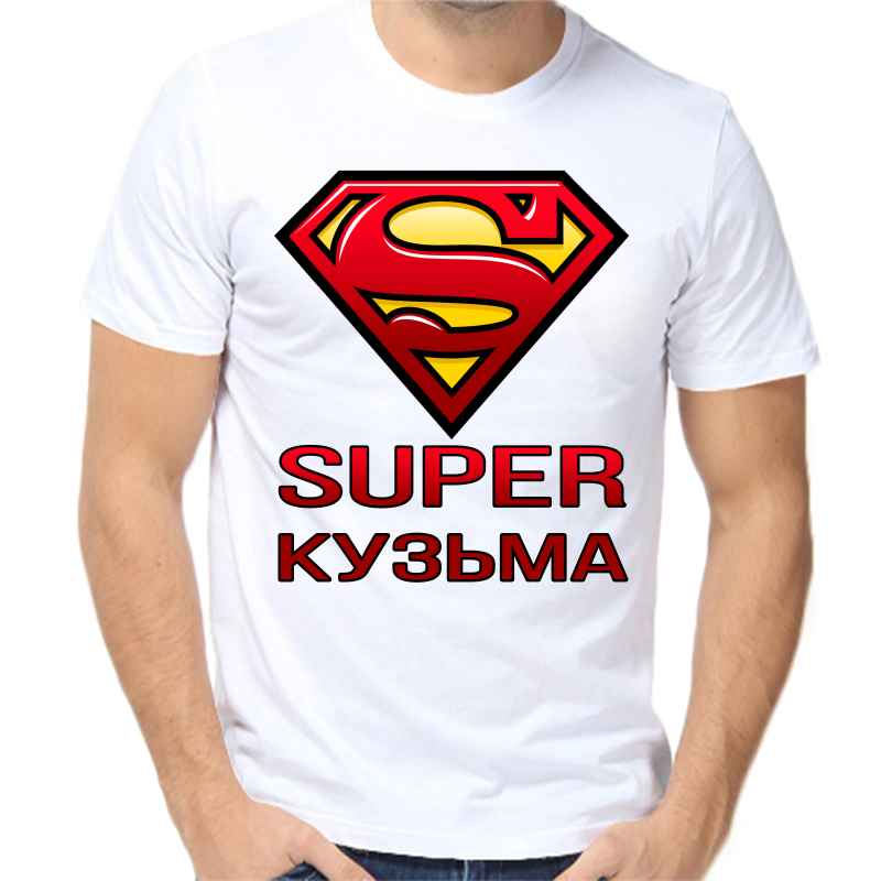 

Футболка мужская белая 68 р-р super кузьма, Белый, fm_super_kuzma