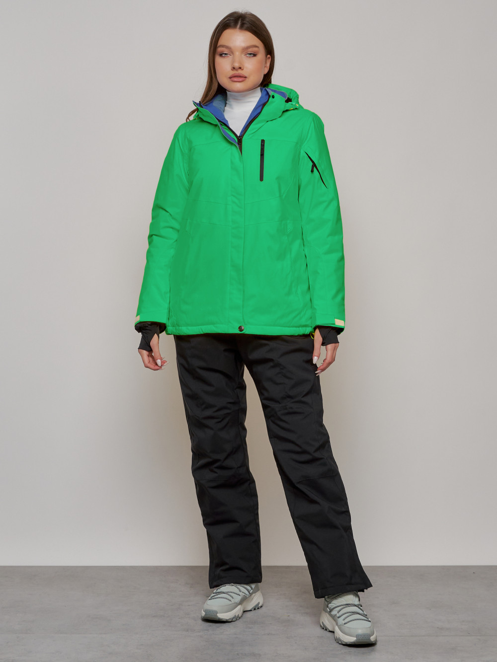 Горнолыжный костюм женский зимний MTFORCE 005Z, 46, зеленый/черный