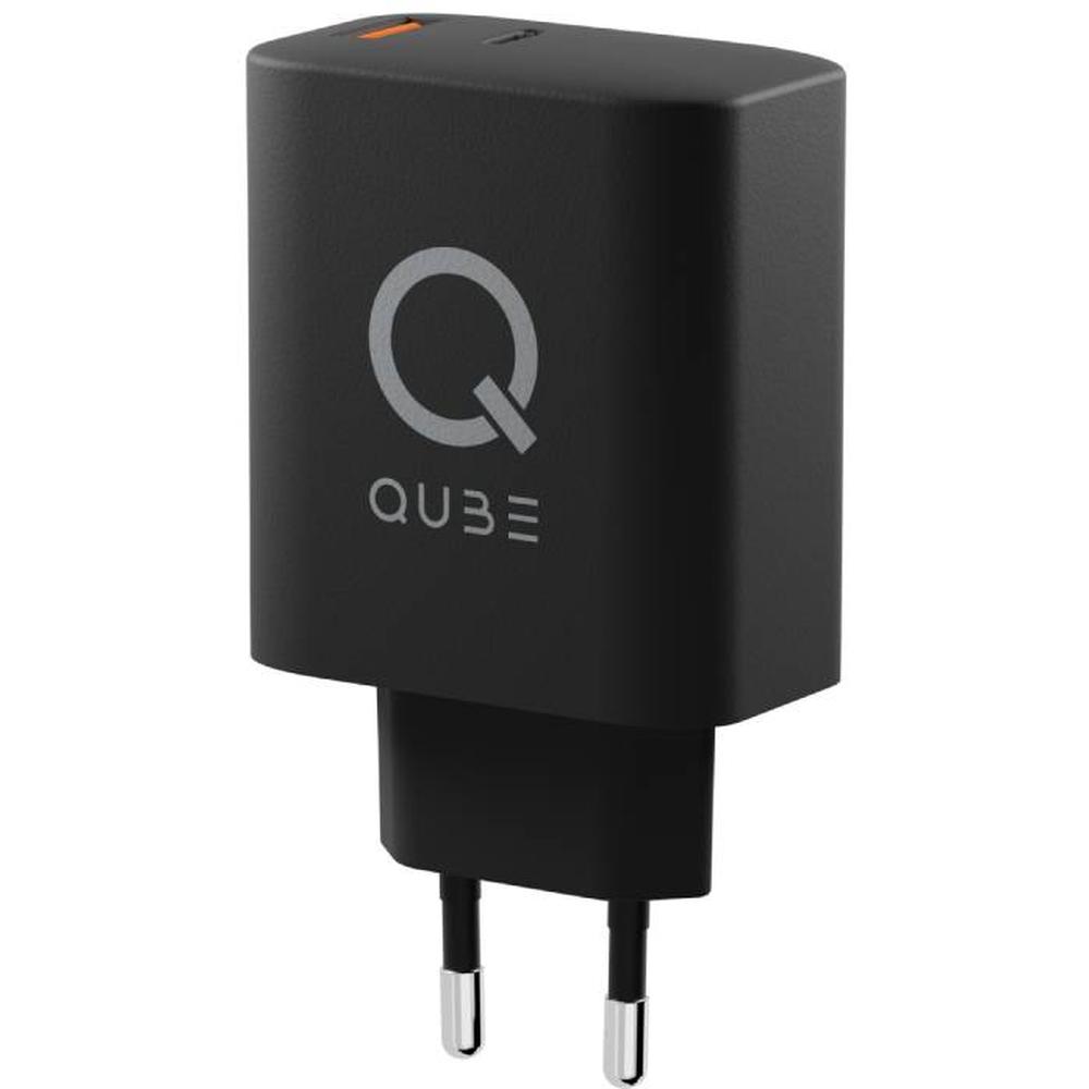 фото Сетевое зарядное устройство qub 65вт usb a + type-c черное (qwcgan65wblk)