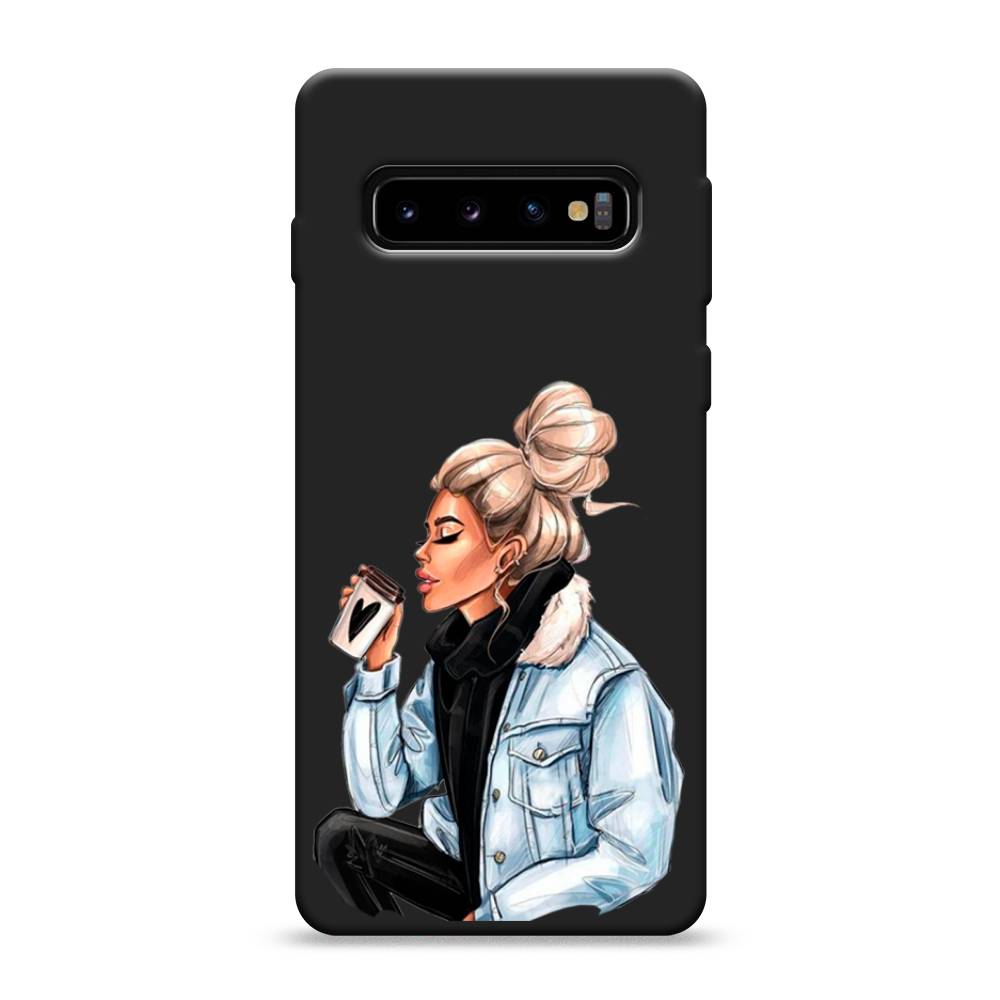 фото Матовый силиконовый чехол "cute girl" на samsung galaxy s10 awog