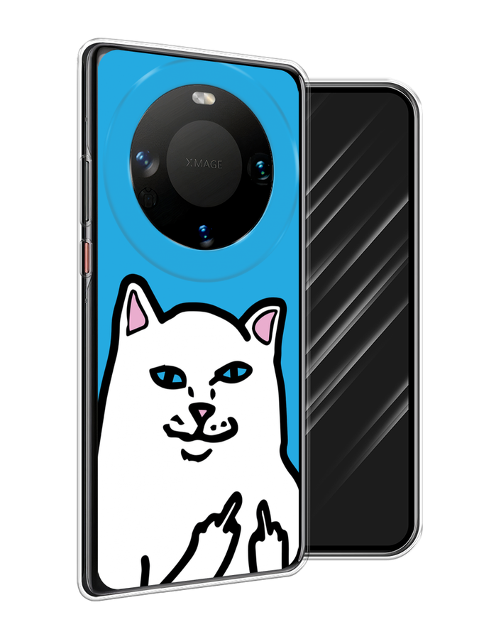

Чехол Awog на Huawei Mate 60 "Кот жесть", Белый;голубой;черный, 6122150-1