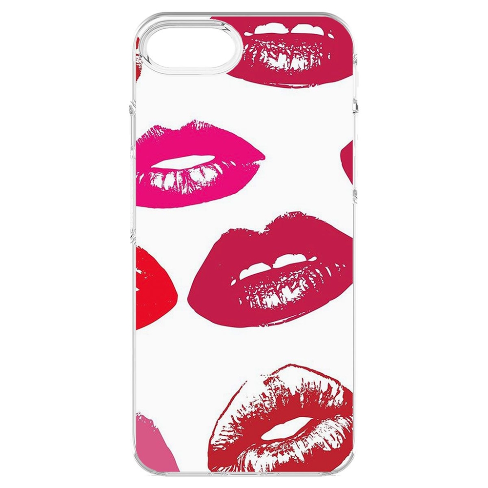

Чехол-накладка Krutoff Clear Case Губы паттерн 2 для iPhone 6/6s/7/8/SE