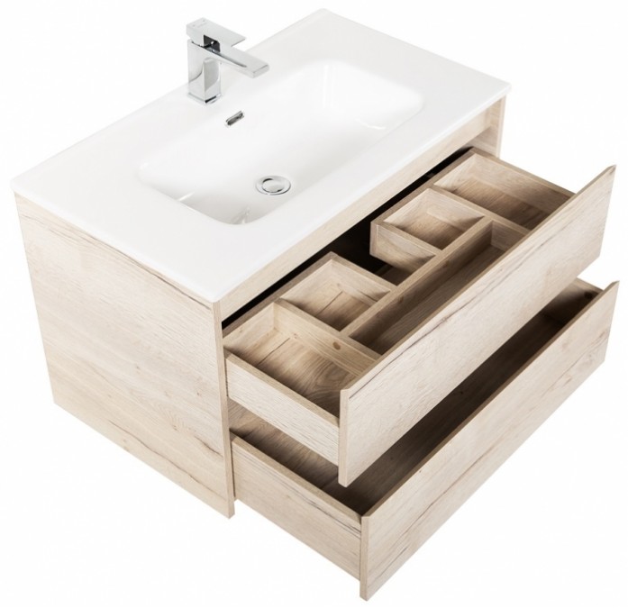 

Тумба с керамической раковиной BelBagno Kraft 100 см цвет Rovere Galifax Bianco, Коричневый, Тумба с раковиной Belbagno 100 см
