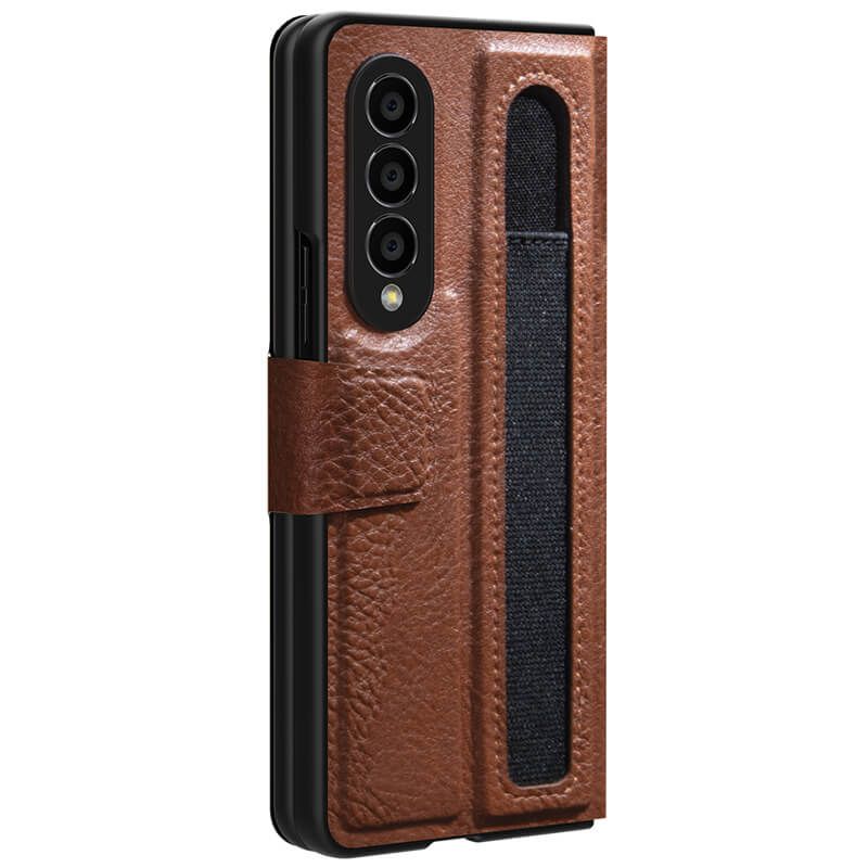 фото Чехол nillkin aoge leather case для samsung galaxy z fold4 (коричневый)