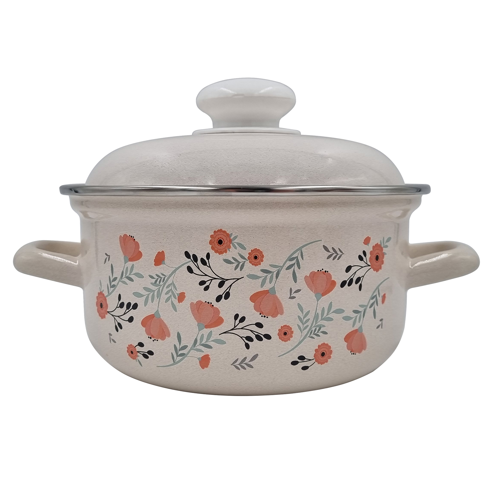

Кастрюля Blossom эмаль 1,5л 15084АП2, Белый