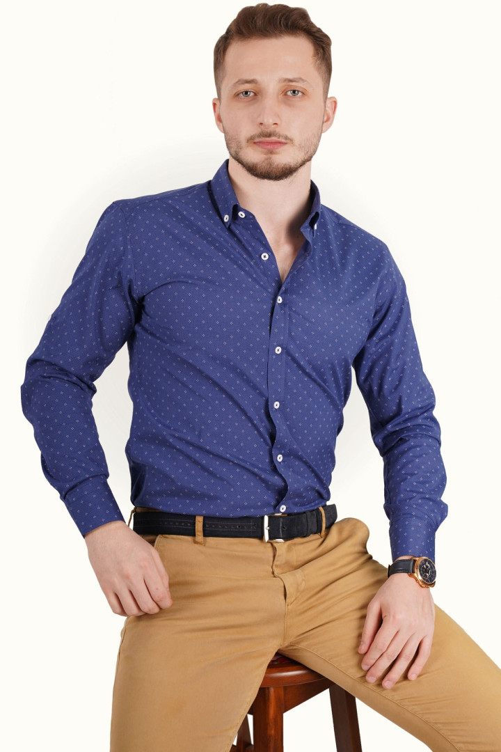 Рубашка мужская Etikmen 16 синяя XL (доставка из-за рубежа)