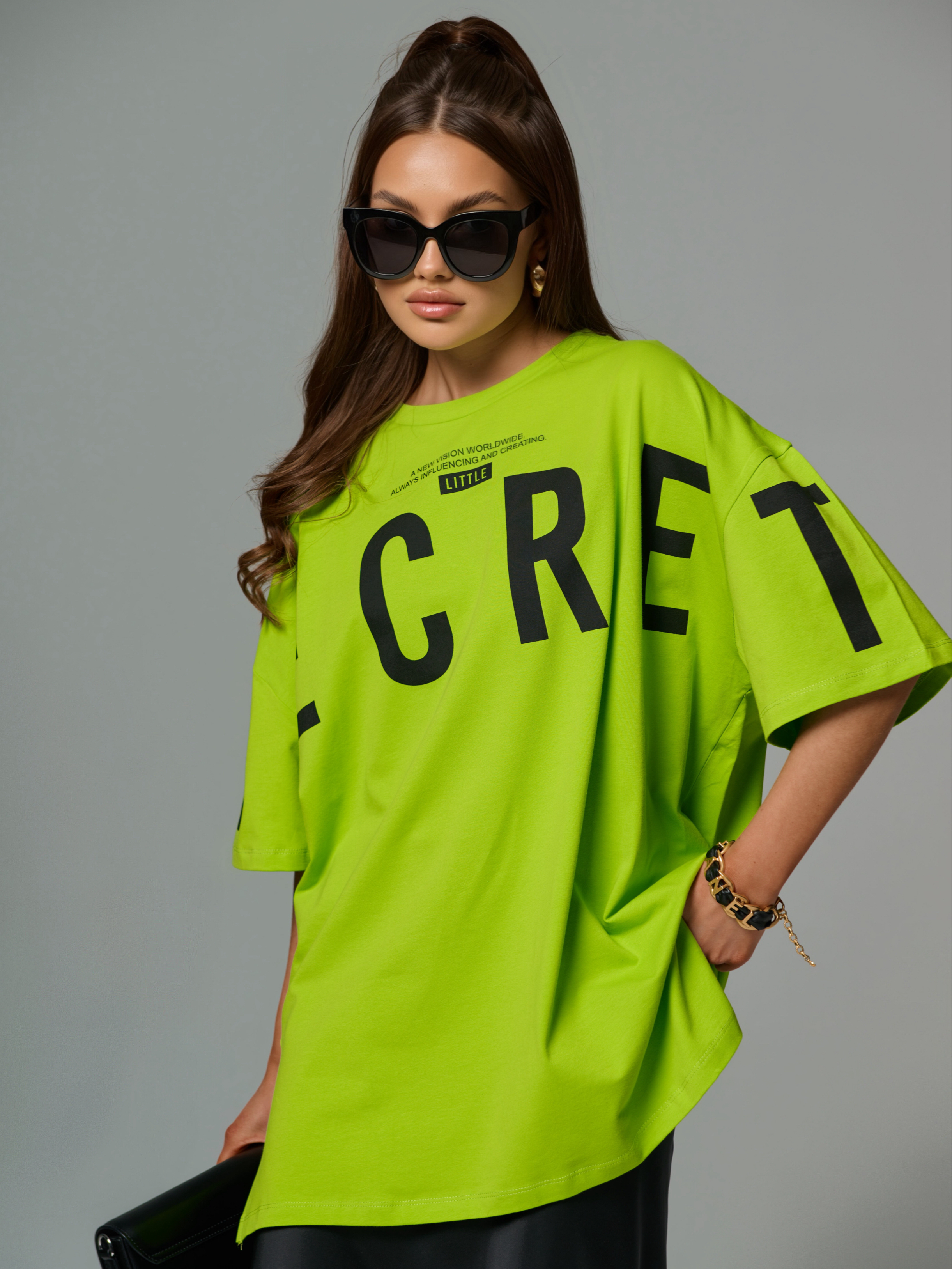 

Футболка женская Little Secret 021064 зеленая oversize, Зеленый, 021064