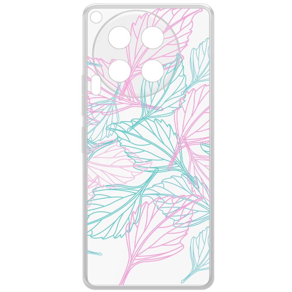 

Чехол-накладка Krutoff Clear Case Листья паттерн для TECNO Camon 30, Прозрачный
