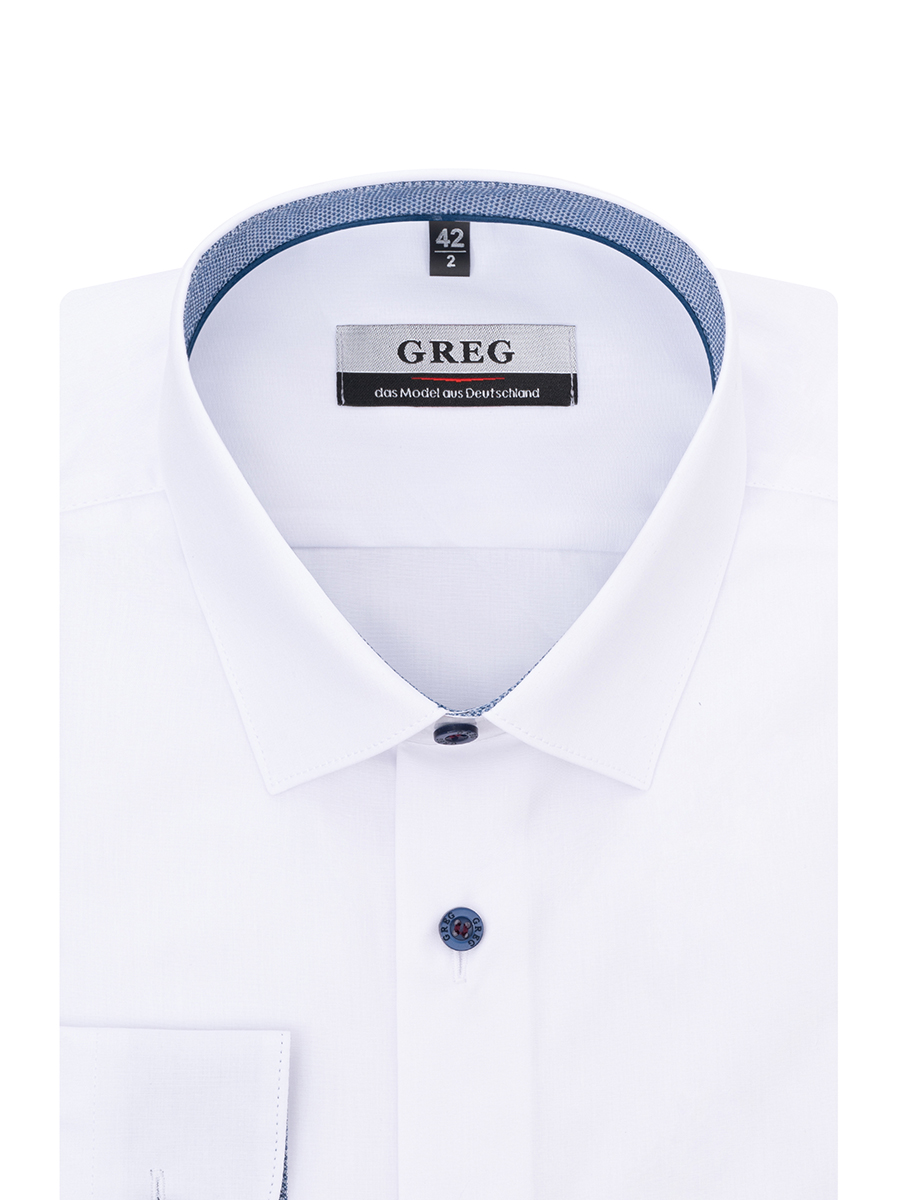 

Рубашка мужская Greg 00-00004204 белая 38, Белый, 00-00004204
