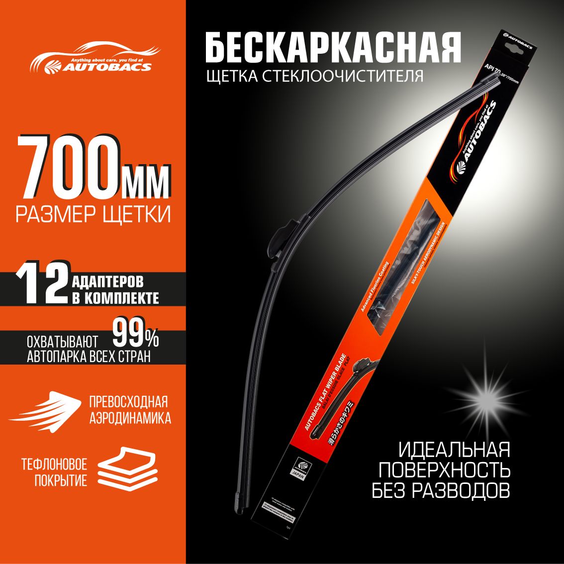 Щётка стеклоочистителя WIPER BLADE бескаркасная всесезонная 28