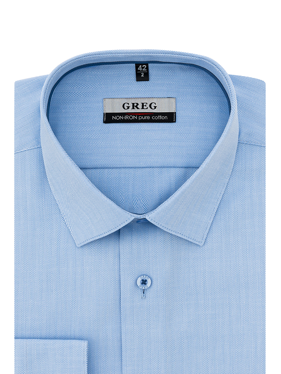 

Рубашка мужская Greg 01-00007562 голубая 39, Голубой, 01-00007562