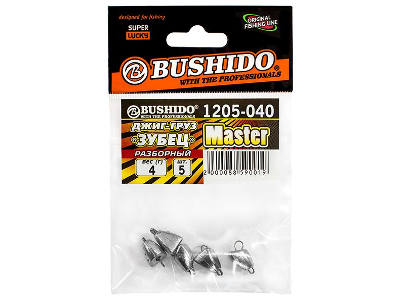 

Джиг-груз для рыбалки BUSHIDO разборный ЗУБЕЦ 4,0гр уп.5шт, рыболовный, Серебристый