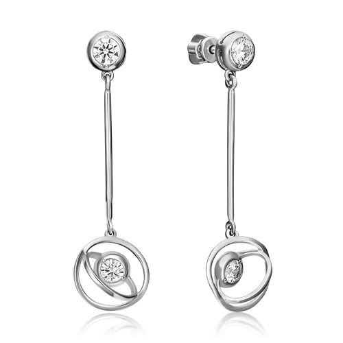 

Серьги подвески из серебра PLATINA jewelry 02-4436-00, фианит, 02-4436-00