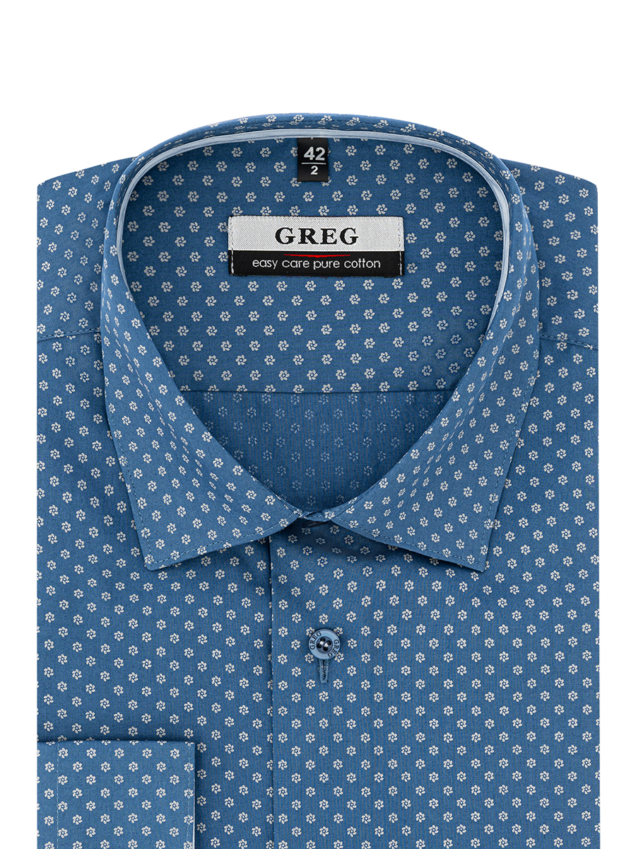 

Рубашка мужская Greg 01-00011766 голубая 38, Синий, 01-00011766