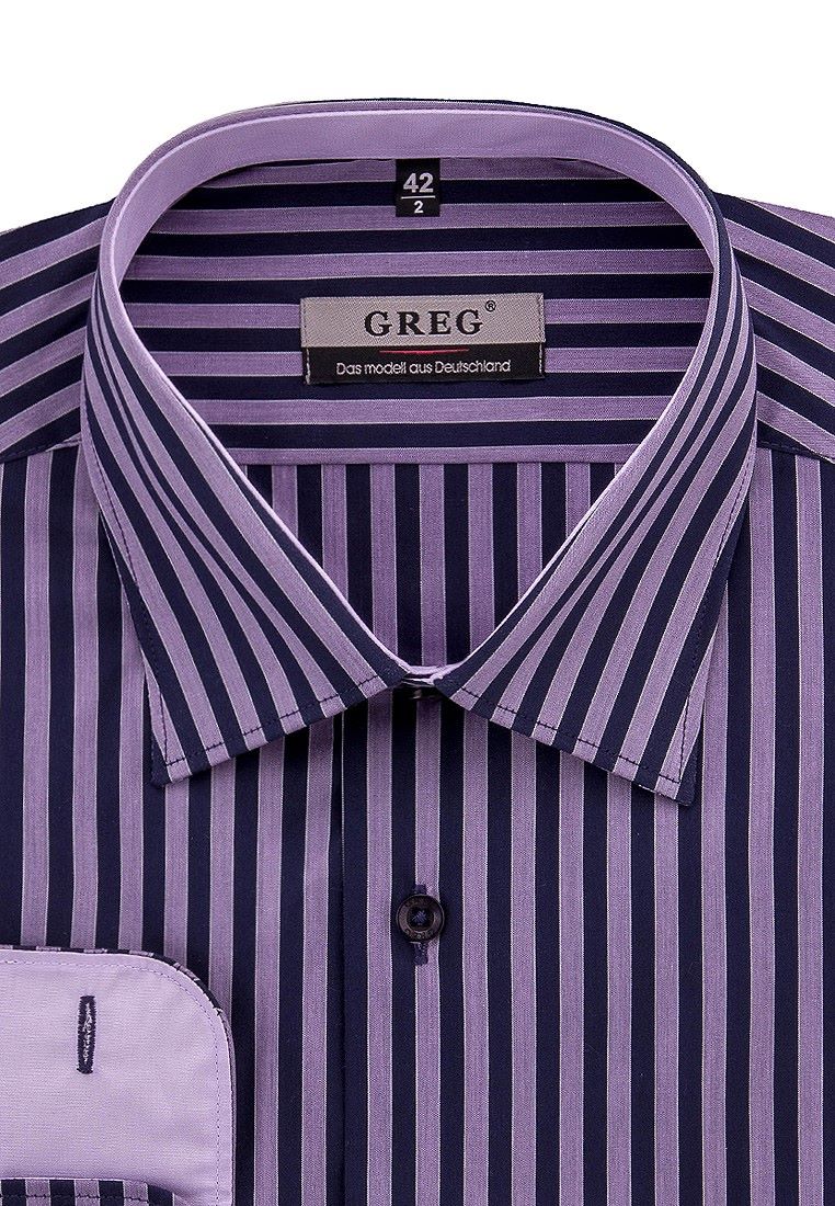 

Рубашка мужская Greg 01-00005193 синяя 40, Фиолетовый, 01-00005193