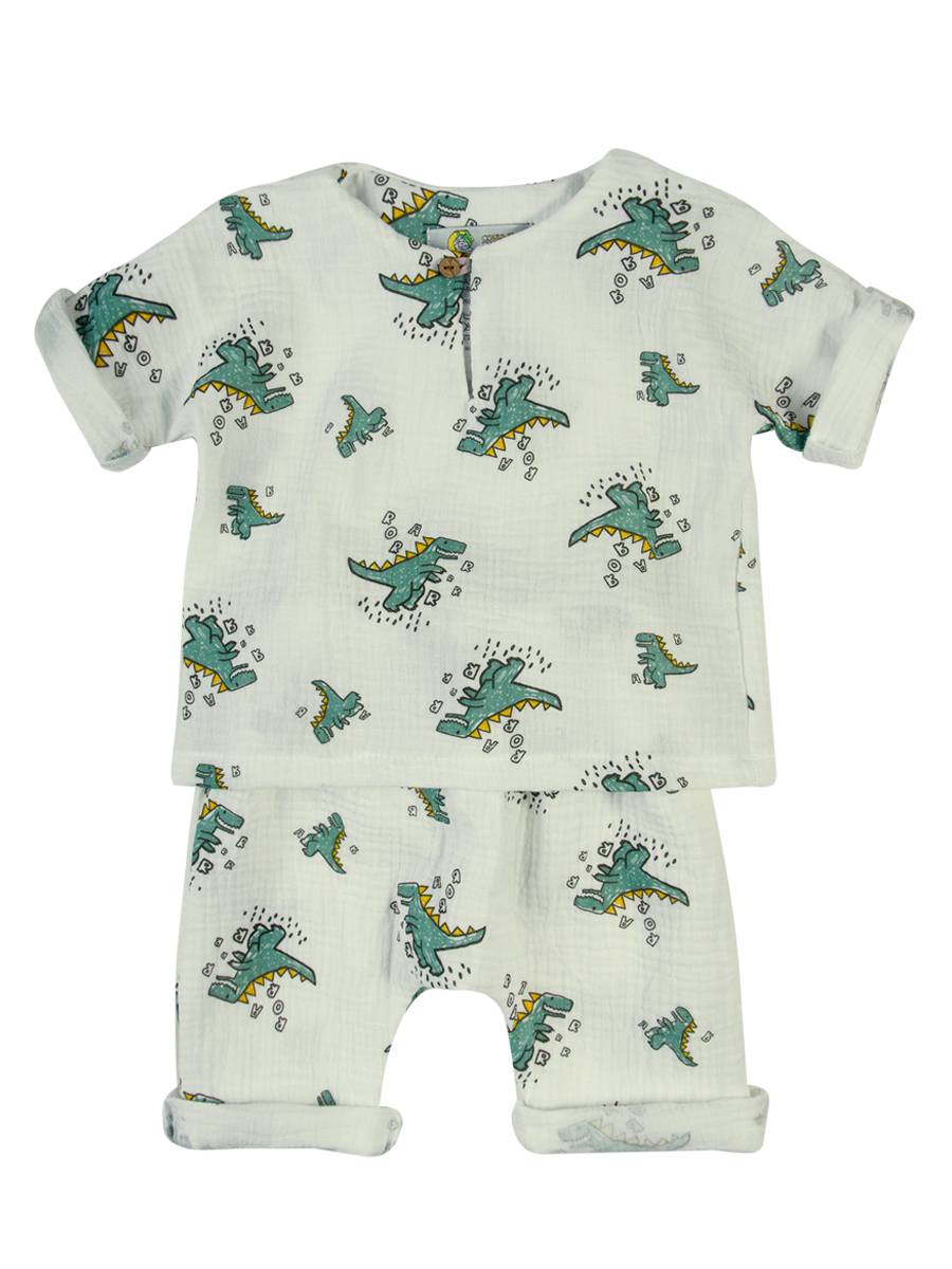 Комплект одежды детский Сонный гномик Самурай, молочный, 98