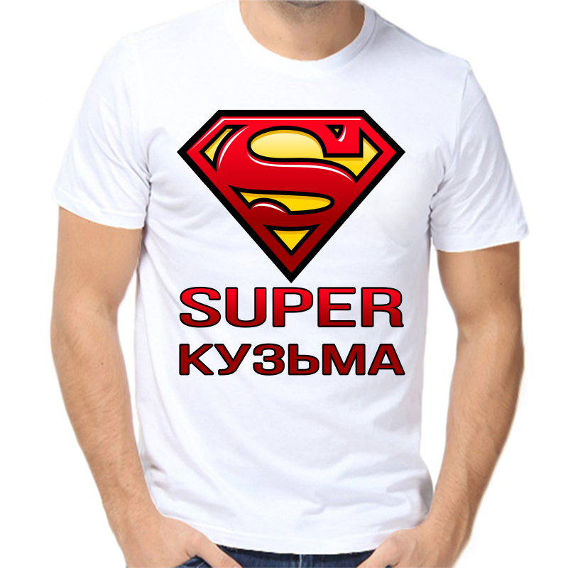 

Футболка мужская белая 48 р-р super кузьма, Белый, fm_super_kuzma