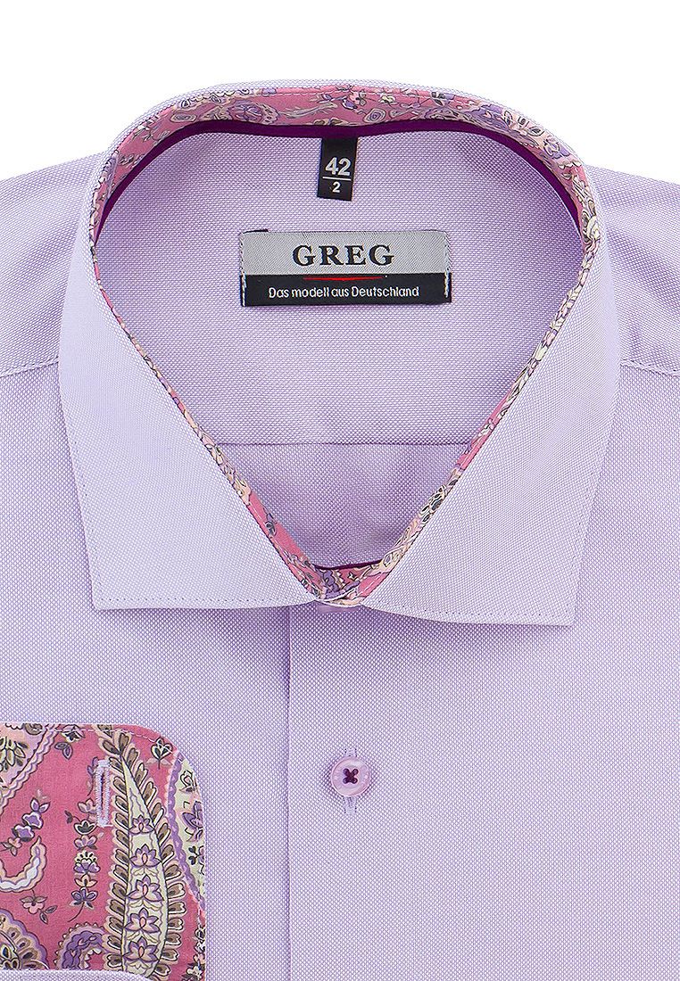 

Рубашка мужская Greg 01-00013827 фиолетовая 38, Фиолетовый, 01-00013827