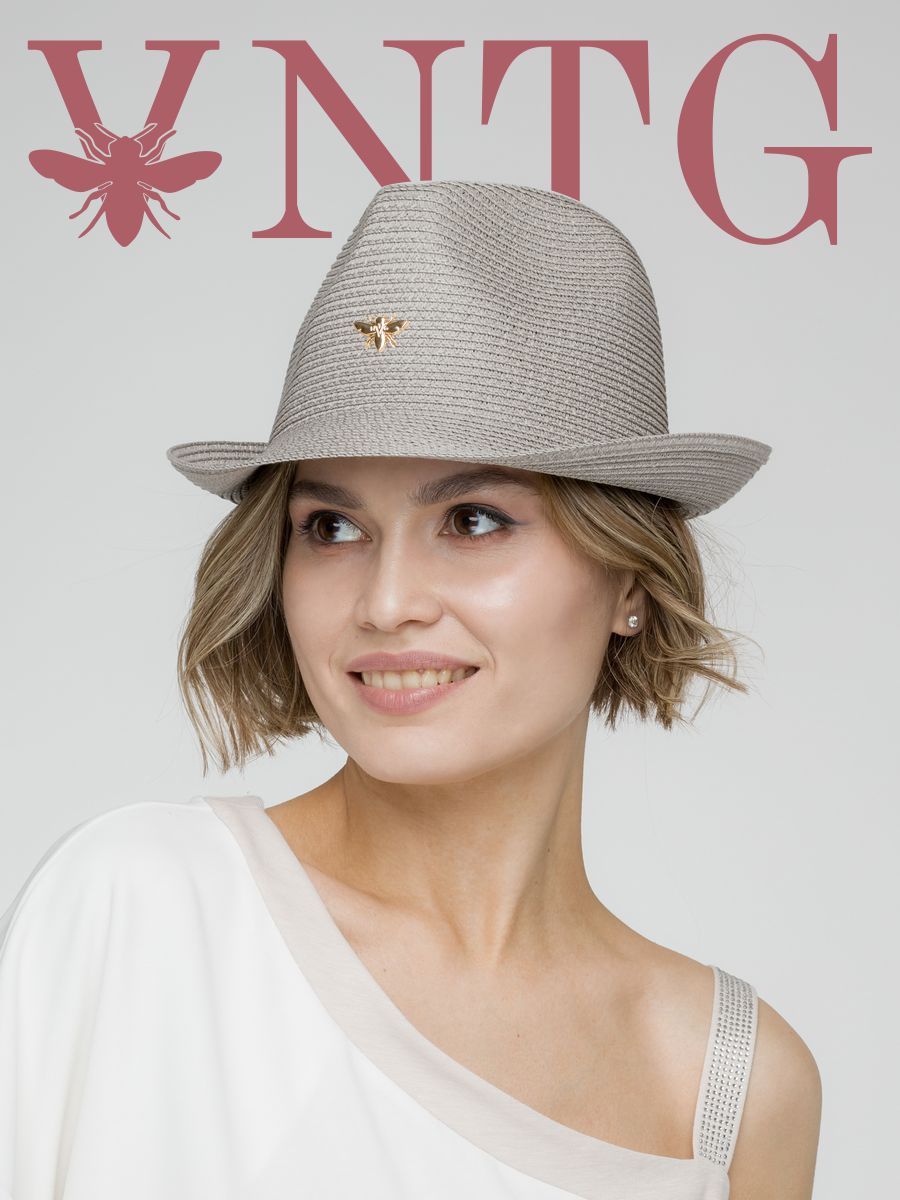 Шляпа женская vintage+ 210LВБ серая, р.56-59