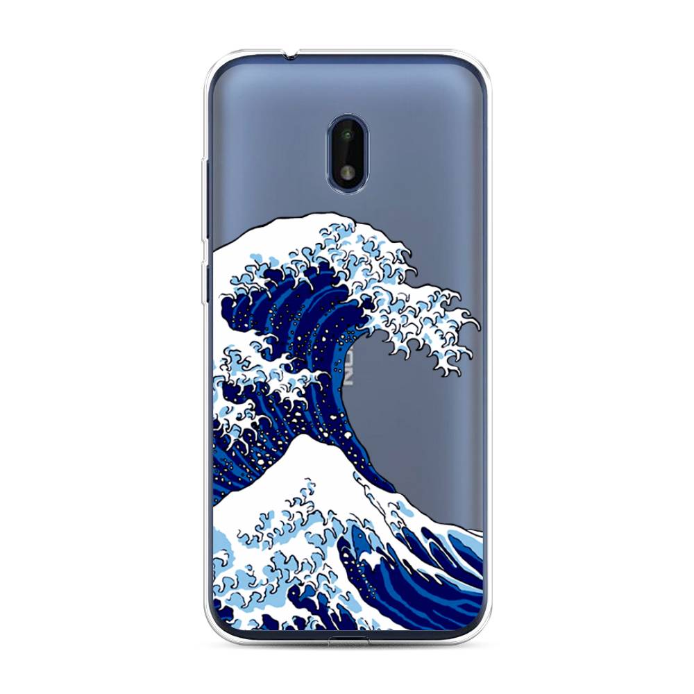 

Чехол Awog на Nokia C1 Plus / Нокиа C1 Plus "Волна в Канагаве", Синий;белый, 124650-4