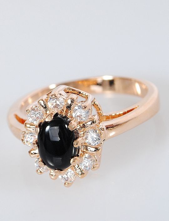 

Кольцо из бижутерного сплава р. 16 Lotus Jewelry 39R-39on, оникс/циркон, 39R-39on