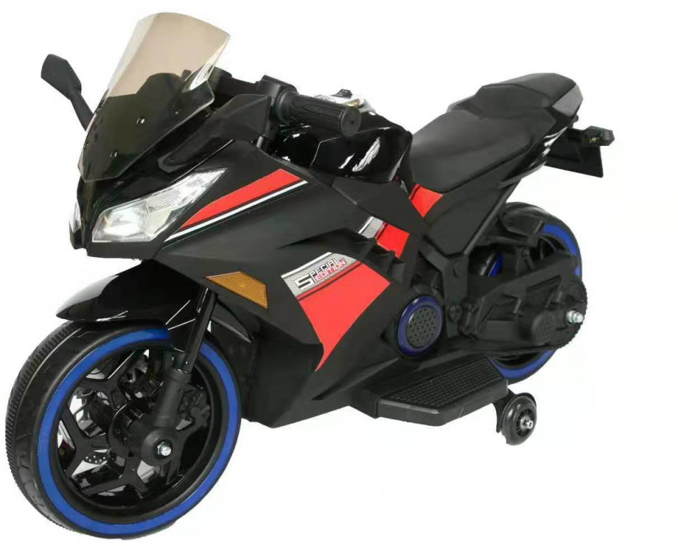 фото Детский электромотоцикл futai kawasaki ninja, 12v, dls07-black-plastic